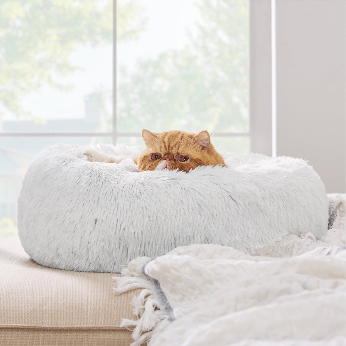 Calming Donut Bed for Dogs and Cats