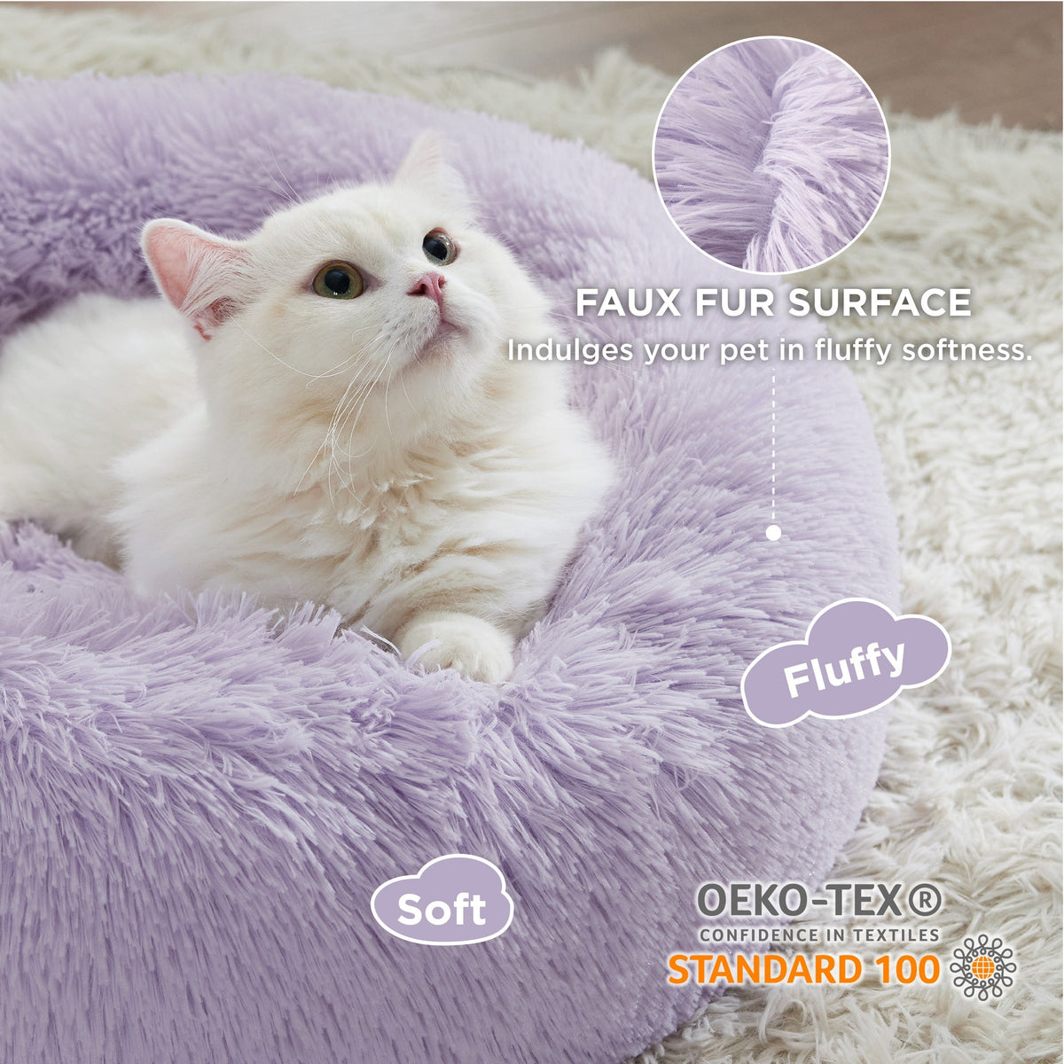 Calming Donut Bed for Dogs and Cats