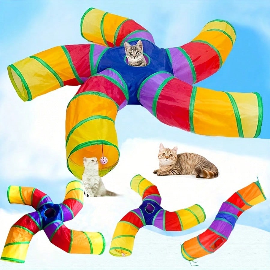 Foldable Cat Tunnel Toy, Let Your Feline Friends Play To Their Heart's Content
