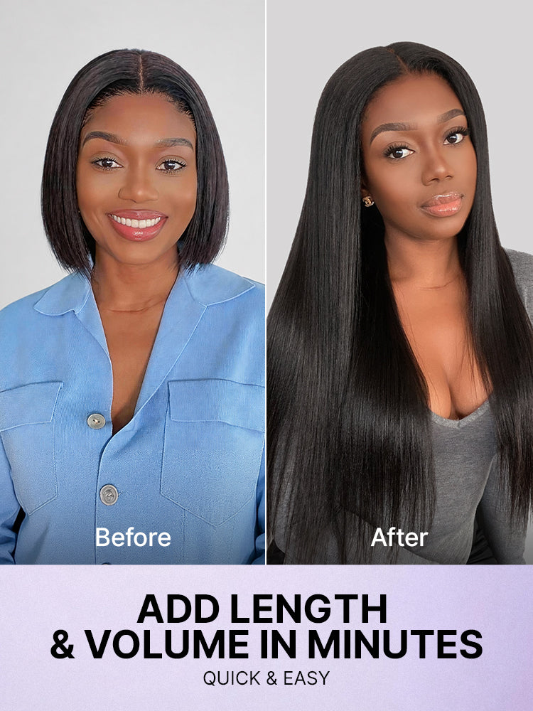 Straight / Body Wave / Kinky Curly / Yaki Straight / Kinky Straight / Messy Curly Clip in Hair Extensions Real Human Hair Pieces 135g 9pcs / 7pcs with Free Gift