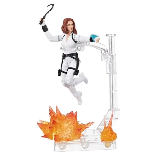 Black Widow Marvel Legends Deluxe White Costume with Stand