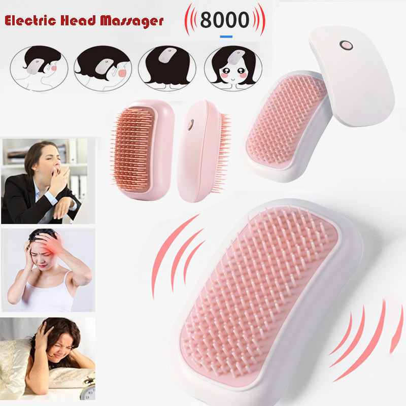 Electric Scalp Massager – Battery-Powered Head Massage Brush for Scalp Care
