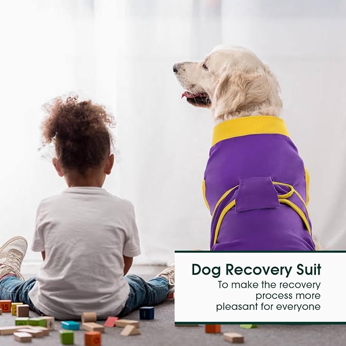Kuoser Recovery Suit for Dogs Cats After Surgery, Professional Pet Recovery Shirt Dog Abdominal Wounds Bandages, Substitute E-Collar & Cone,Prevent Licking Dog Onesies Pet Surgery Recovery Suit
