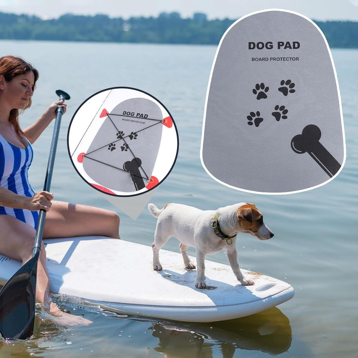 Surfing Dog Mat – Anti-Slip Paddleboard Mat For Dogs, Surfboard Grip Deck Pad | Waterproof EVA Dog Surf Pad With Strong Adhesive Backing, Durable Pet Traction Mat For Canoe Kayak Paddling