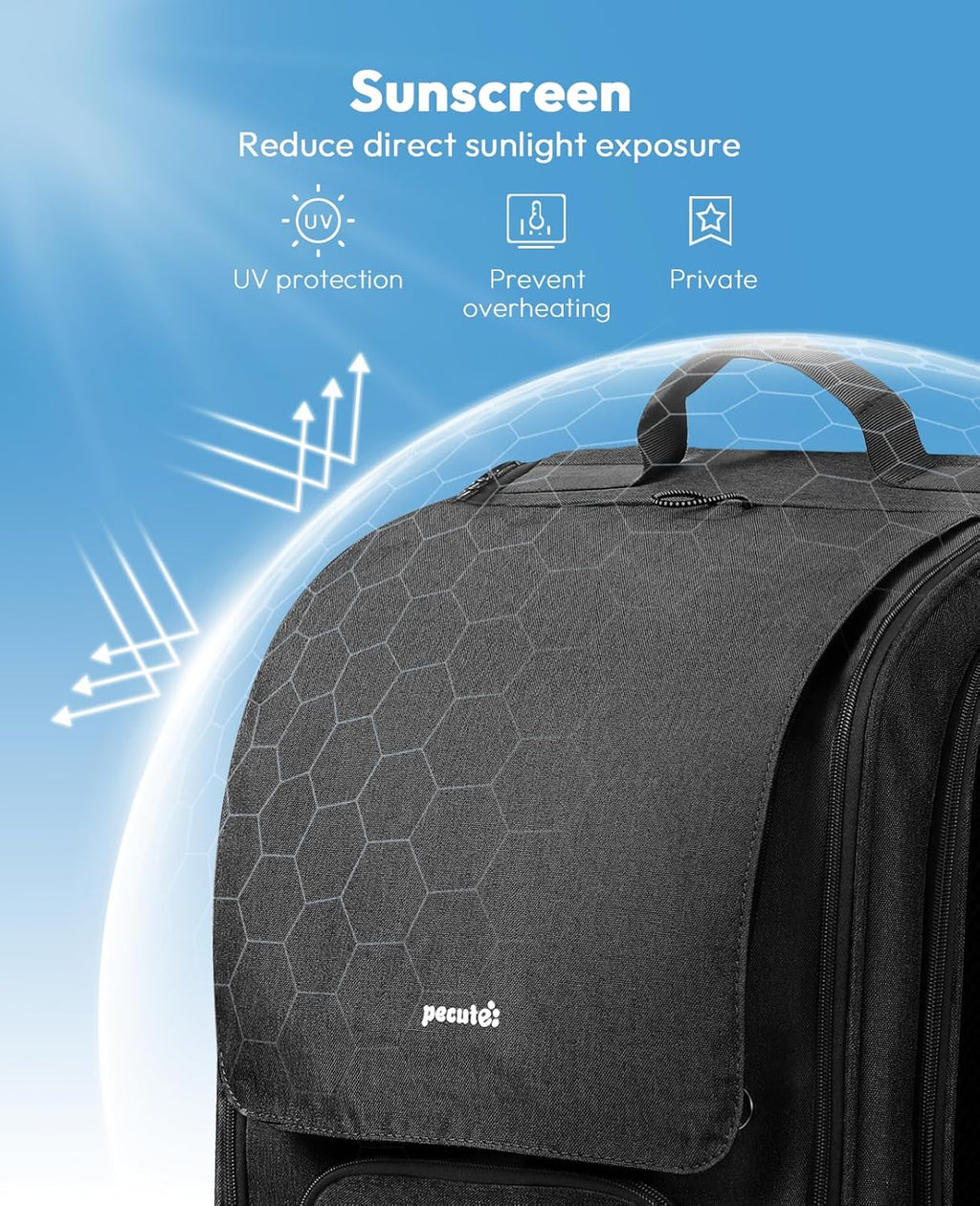 Pecute Cat Backpack Carrier, Large Space Cat Bubble Backpack, Breathable Cat Carrier, Shaded Dog Backpack Carrier, Ergonomic 3D Design for Travel, Hiking, Suitable for Shopping, and Vet, Black