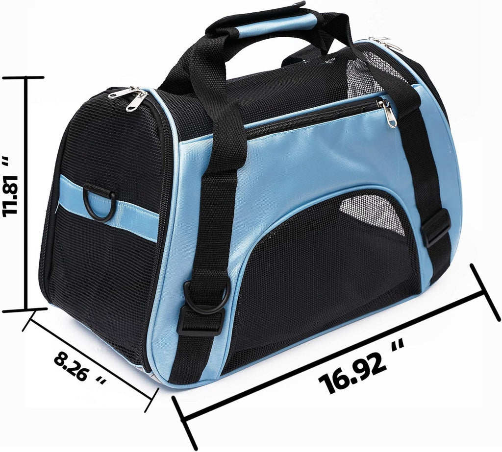 Pet Carrier Soft-Sided Carriers for Cat Carriers Dog Carrier for Small Medium Cats Dogs Puppies Pet Carrier Airline Approved Cat Dog Pet Travel Carrier (Small, Blue)