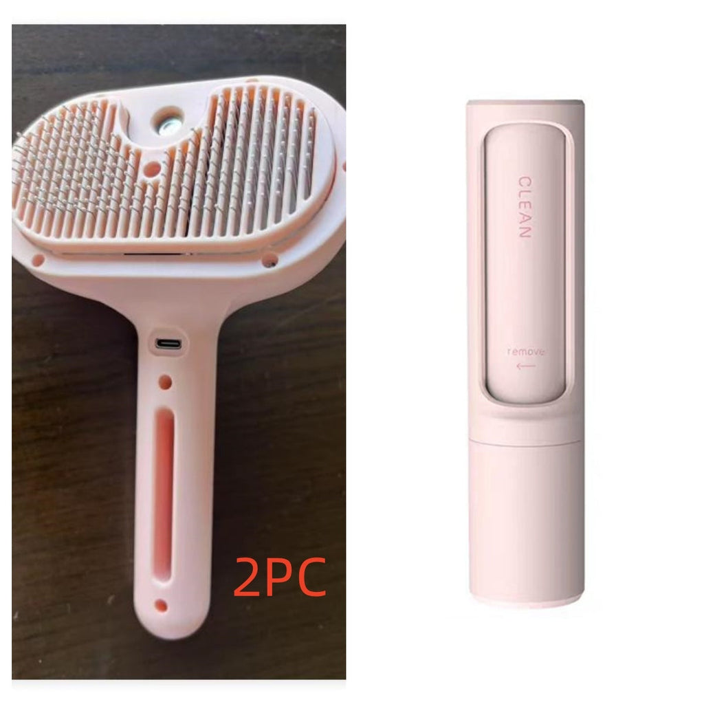 Pet Comb Self Cleaning Pets Hair Remover Brush For Dogs Grooming Tools Dematting Comb Built-in Mist Humidifier Pet Products